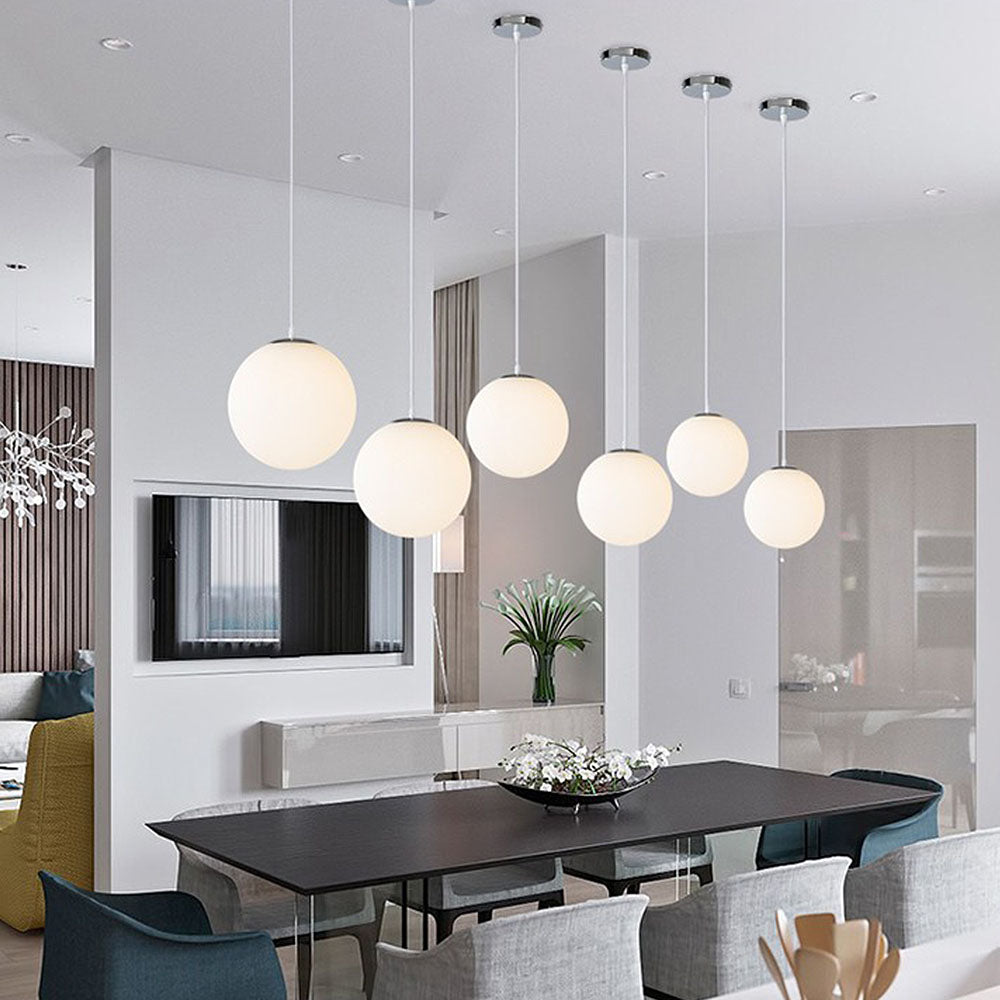 Simple Glass 1 Head Restaurant Pendant Light