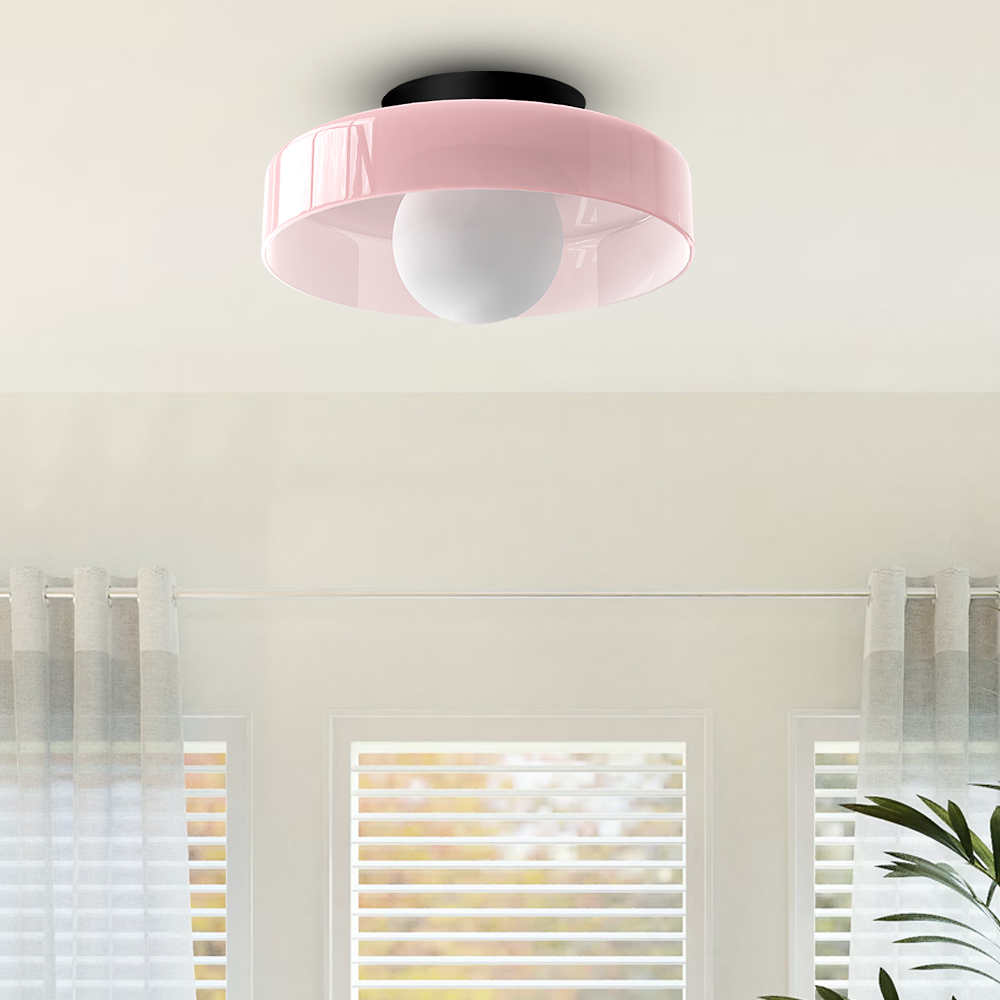 Modern Round Glass Flush Mount Kitchen Ceiling Light