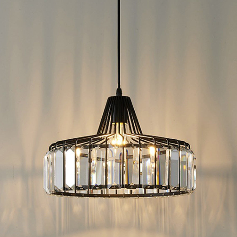 Black Modern Crystal Hanging Pendant Light