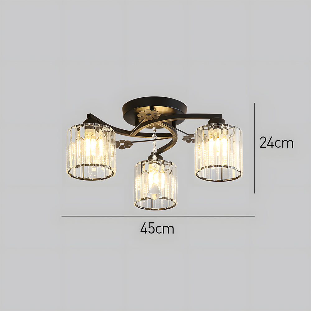 Crystal Luxury Semi Flush Ceiling Light