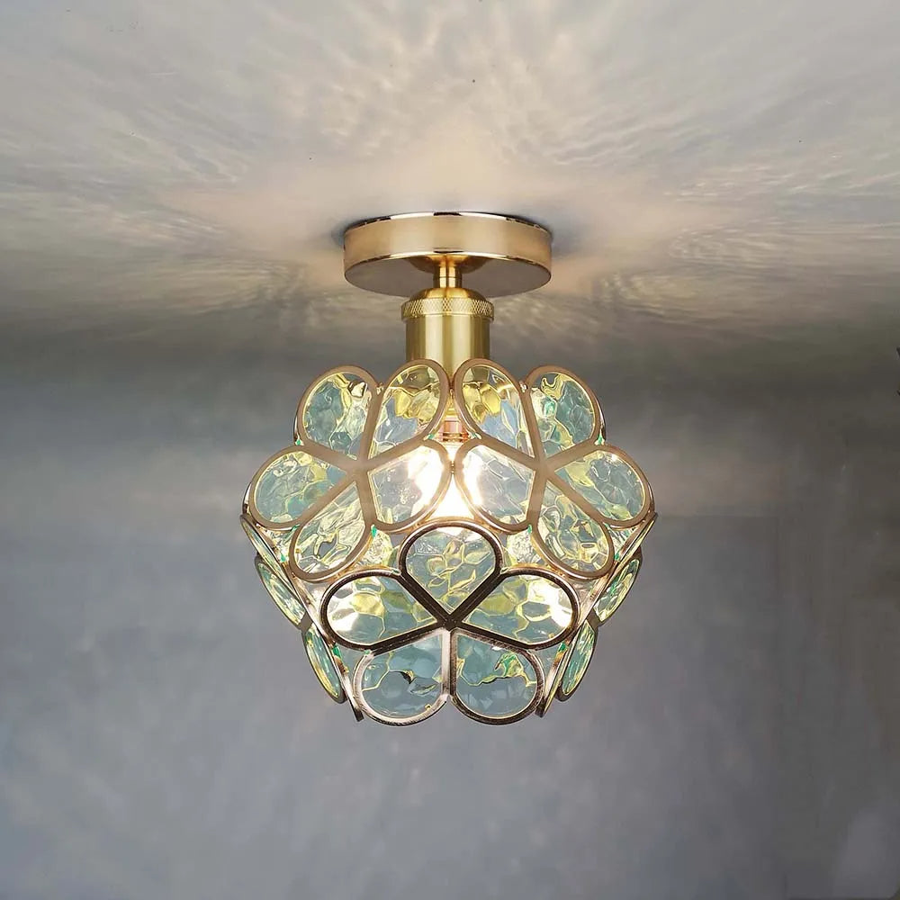 Flowers Style Glass Ceiling Hallway Lighting