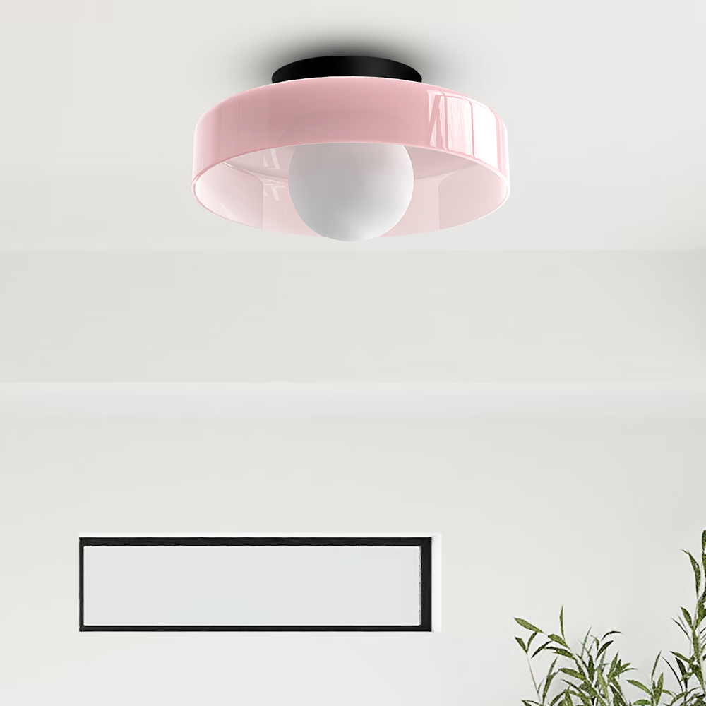 Modern Round Glass Flush Mount Ceiling Light