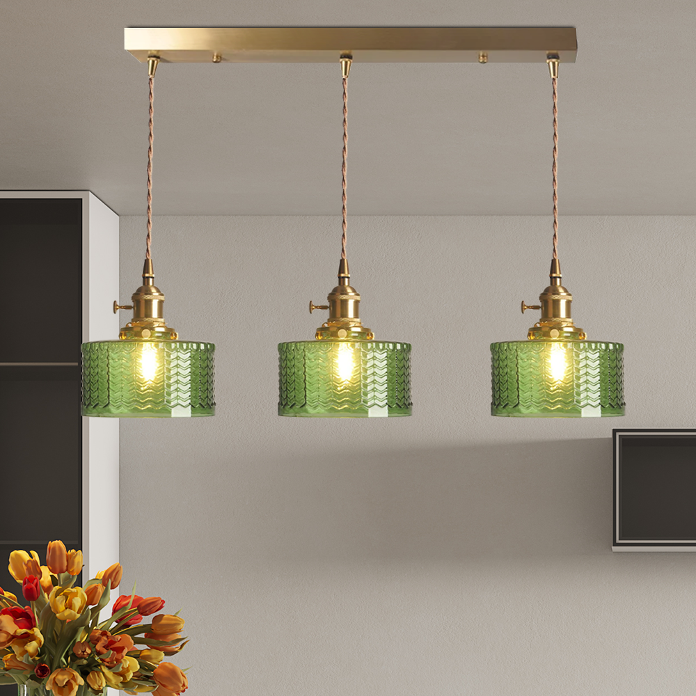 Vintage Cylinder Glass Pendant Light