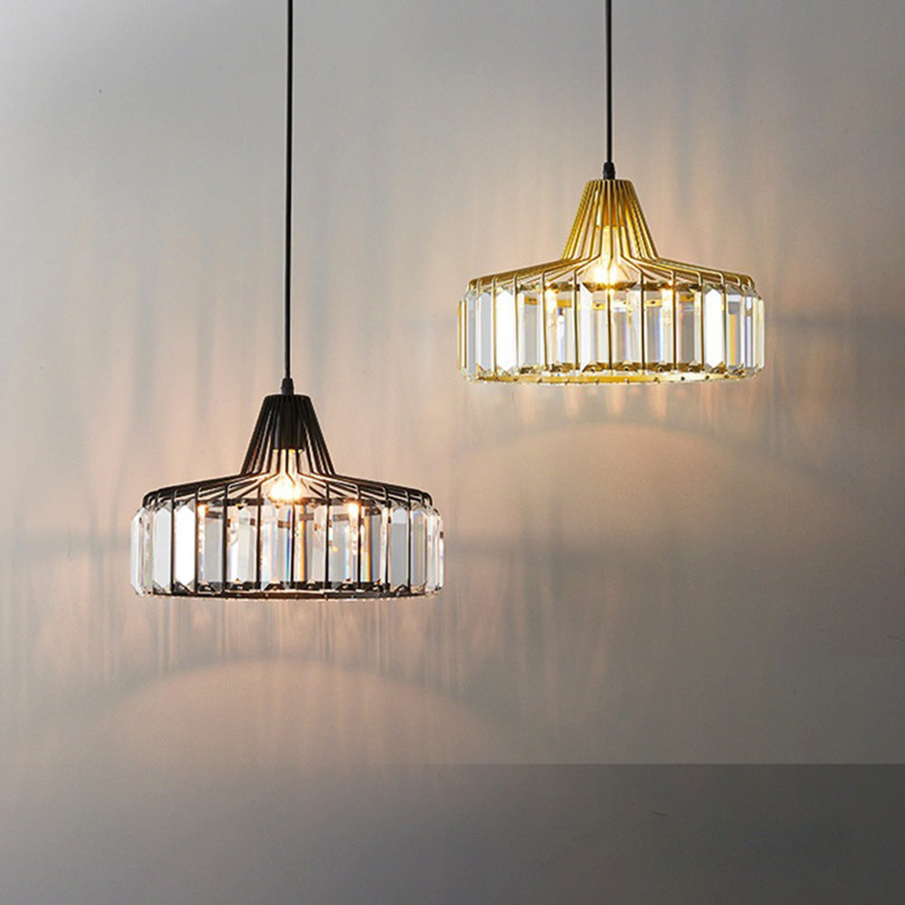 Black Modern Crystal Hanging Pendant Light
