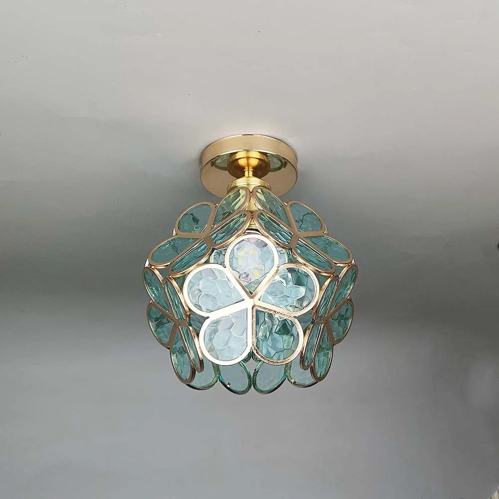 Flowers Style Glass Ceiling Hallway Lighting