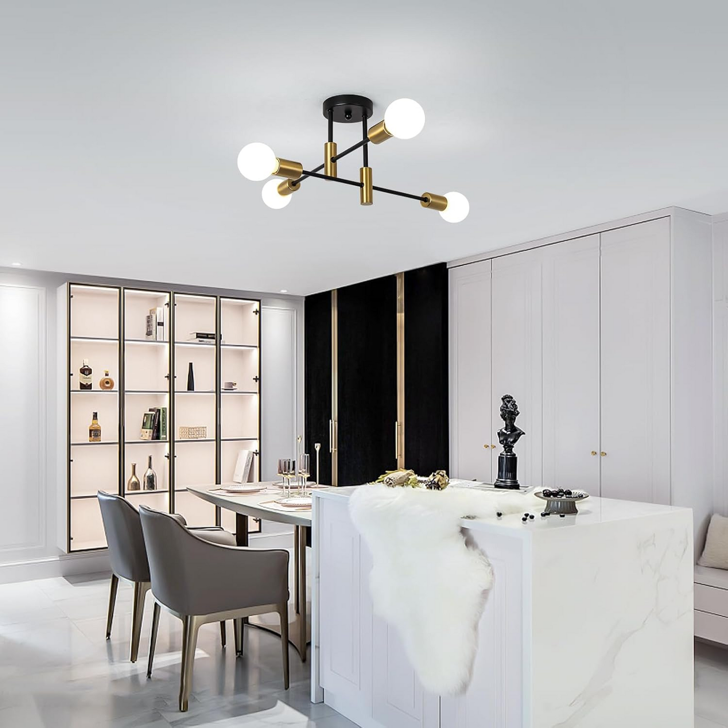 Modern Nordic Black Metal Ceiling Light