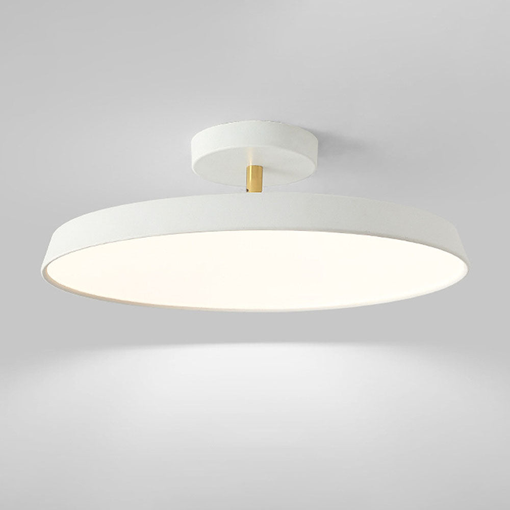 Minimalist White LED Semi-Flush Ceiling Light