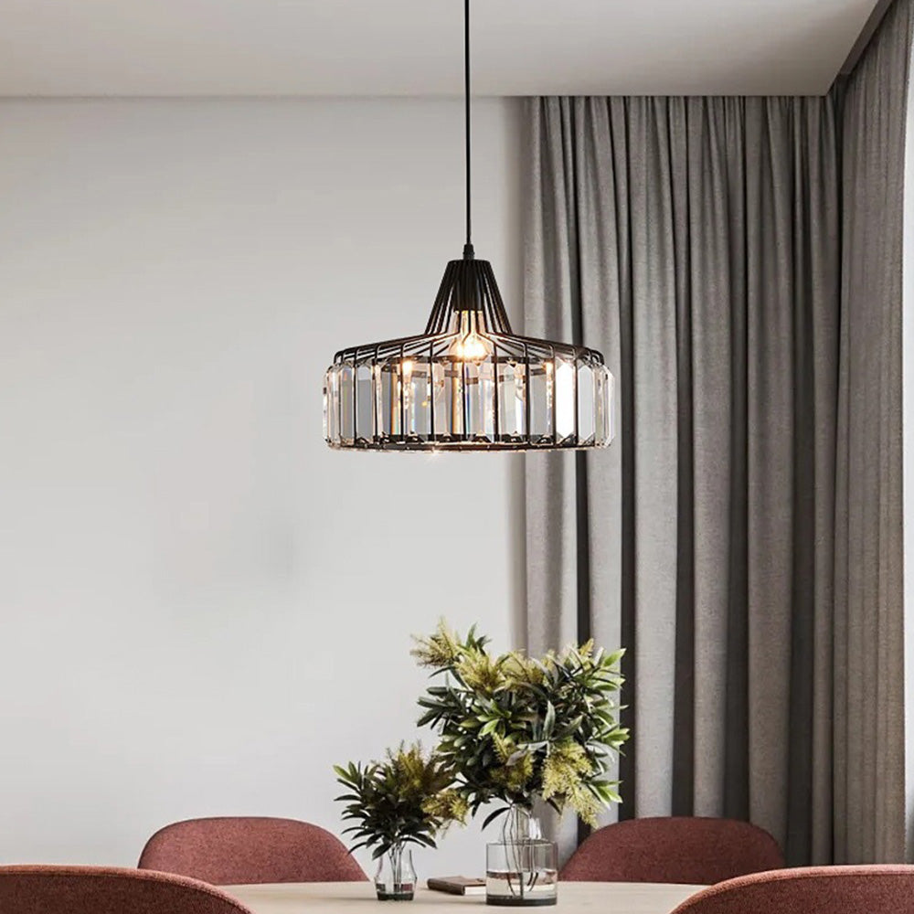 Black Modern Crystal Hanging Pendant Light