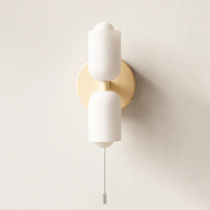 Modern Cream Double Head Wall Sconce