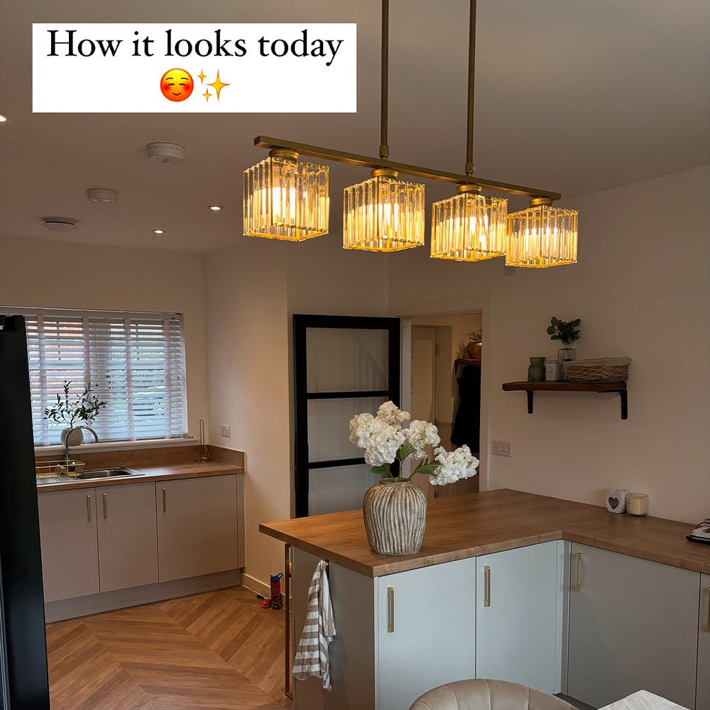 Nordic Multi Head Glass Island Chandelier