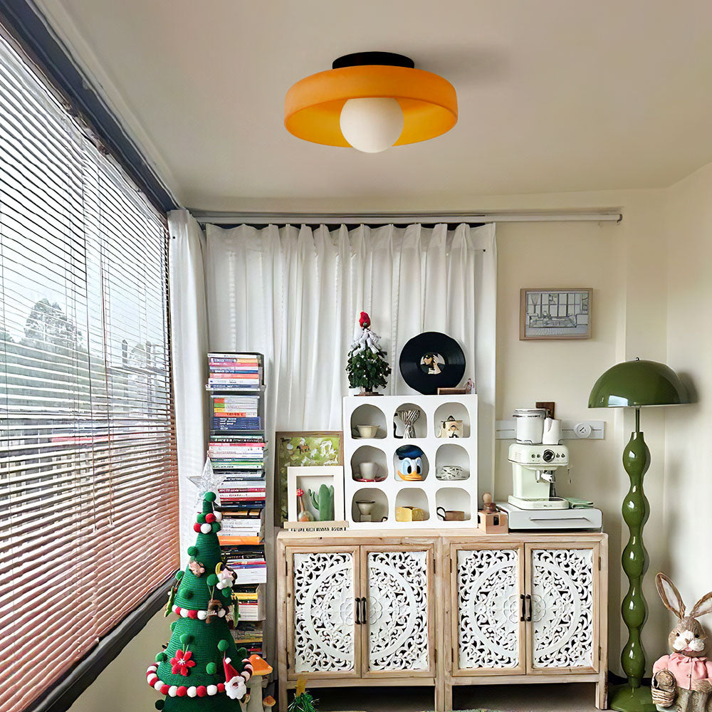 Modern Round Glass Flush Mount Ceiling Light