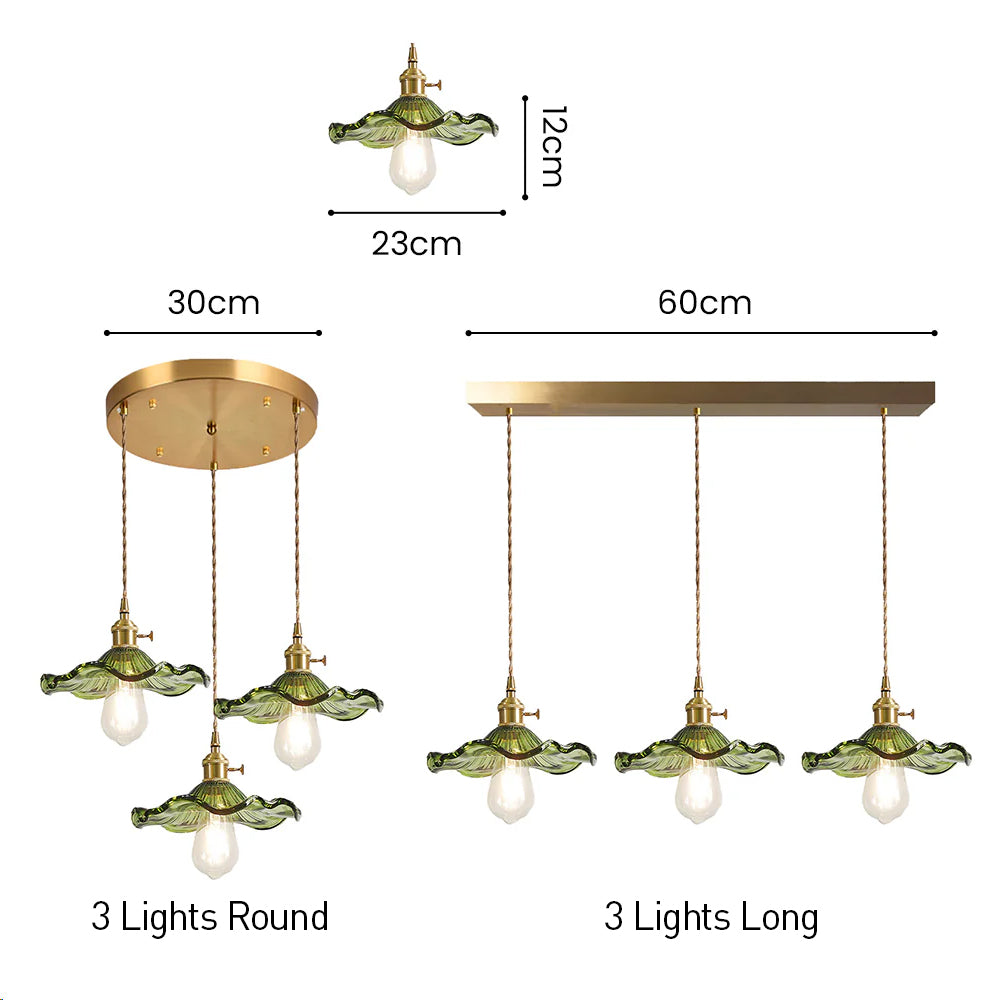 Stylish Hibiscus Flower Glass Pendant Light