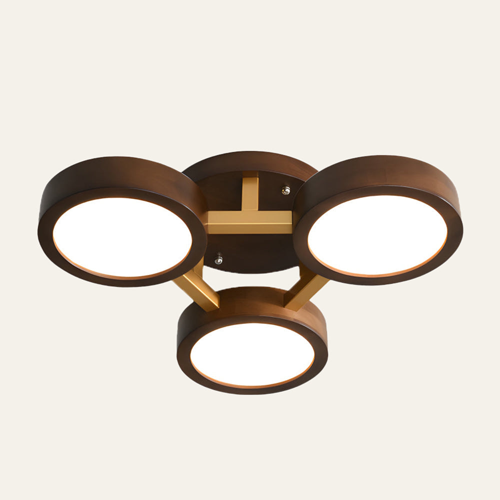 Iron Wood Modern LED Bedroom Ceiling Light