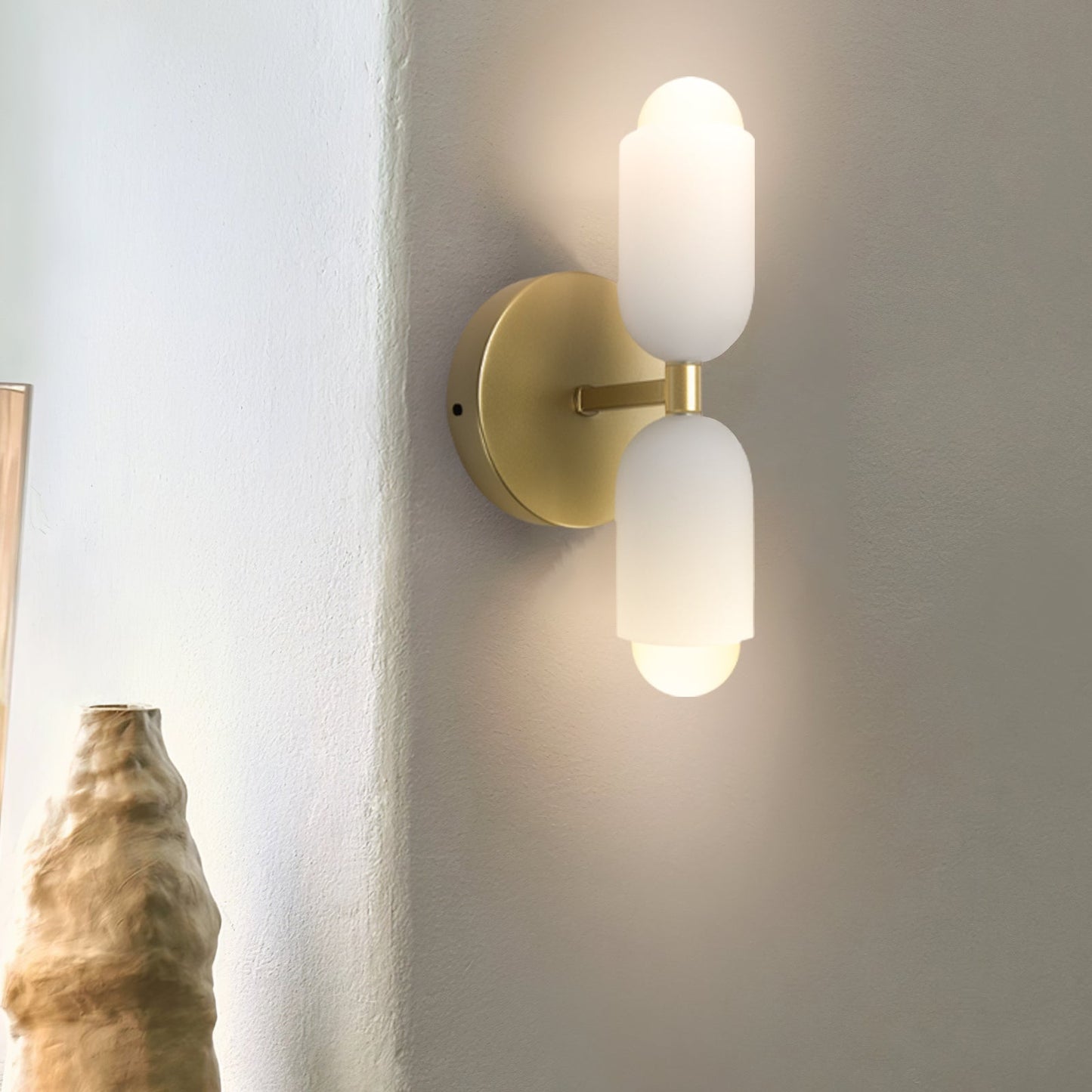 Modern Cream Double Head Wall Sconce