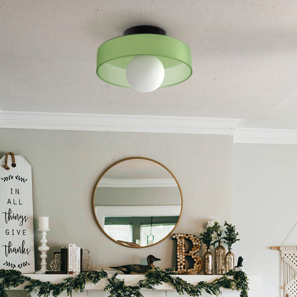Modern Round Glass Flush Mount Kitchen Ceiling Light