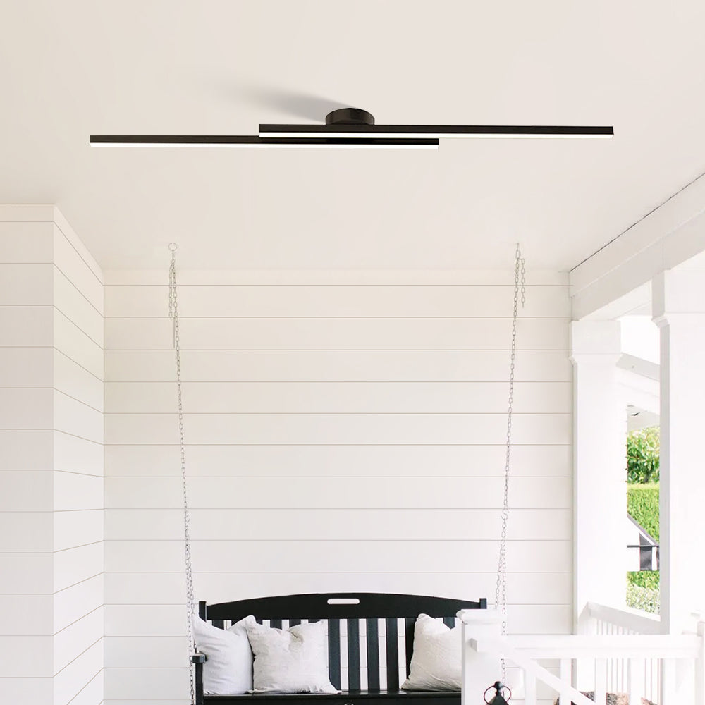 Modern Aluminium Long Strip LED Semi Flush Ceiling Light