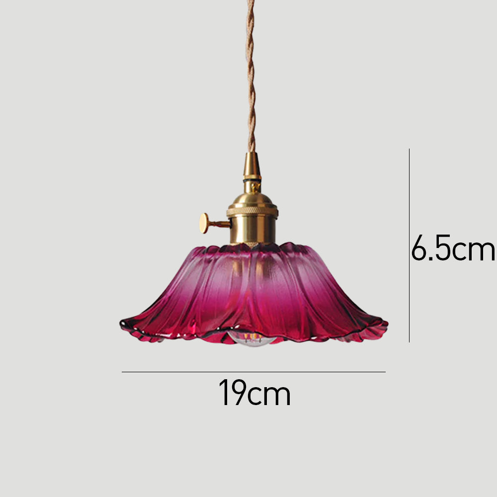 Retro Glass Flower Pendant Light For Dining Room