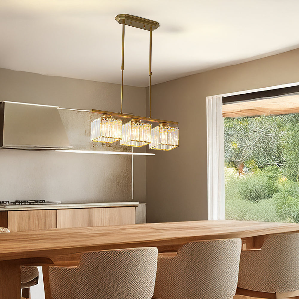 Nordic Multi Head Glass Island Chandelier