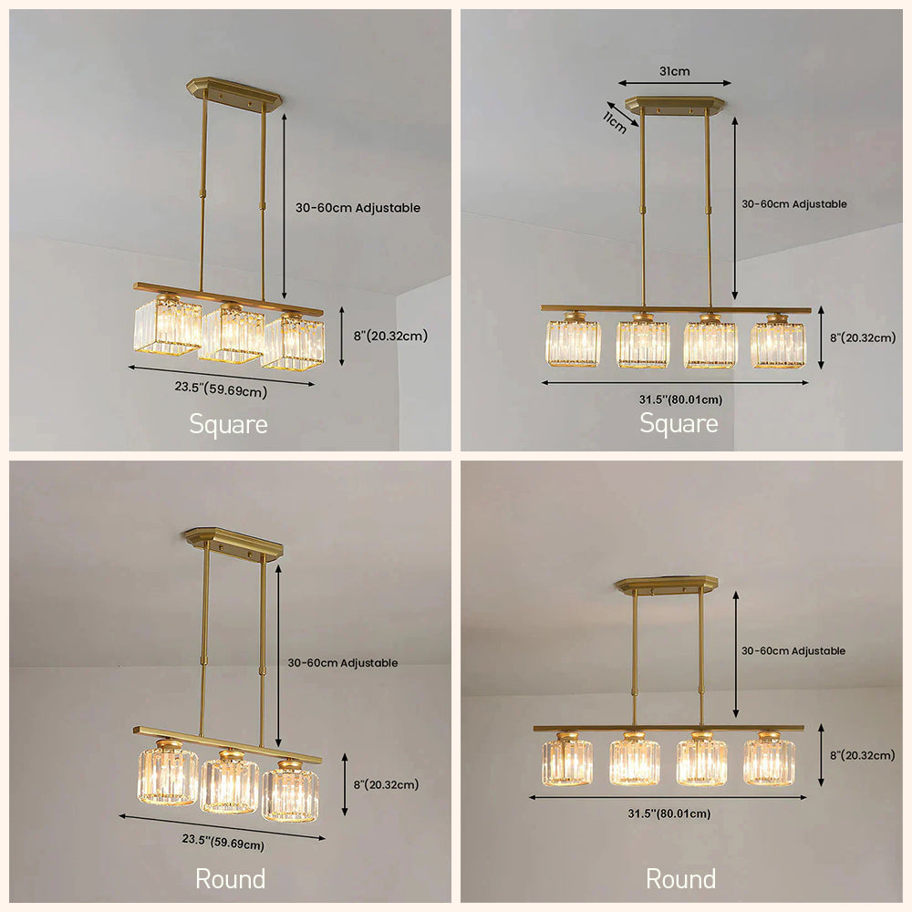 Nordic Multi Head Glass Island Chandelier