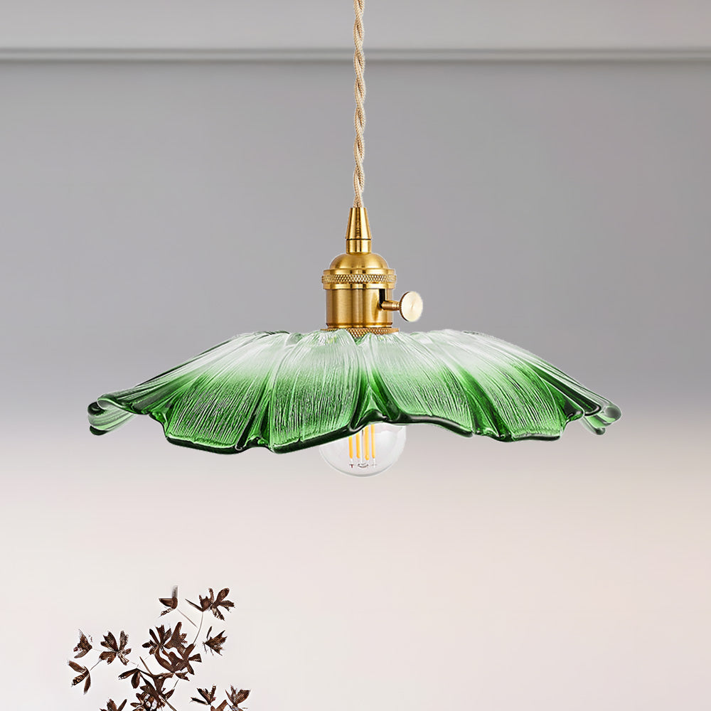 Retro Glass Flower Pendant Light For Dining Room
