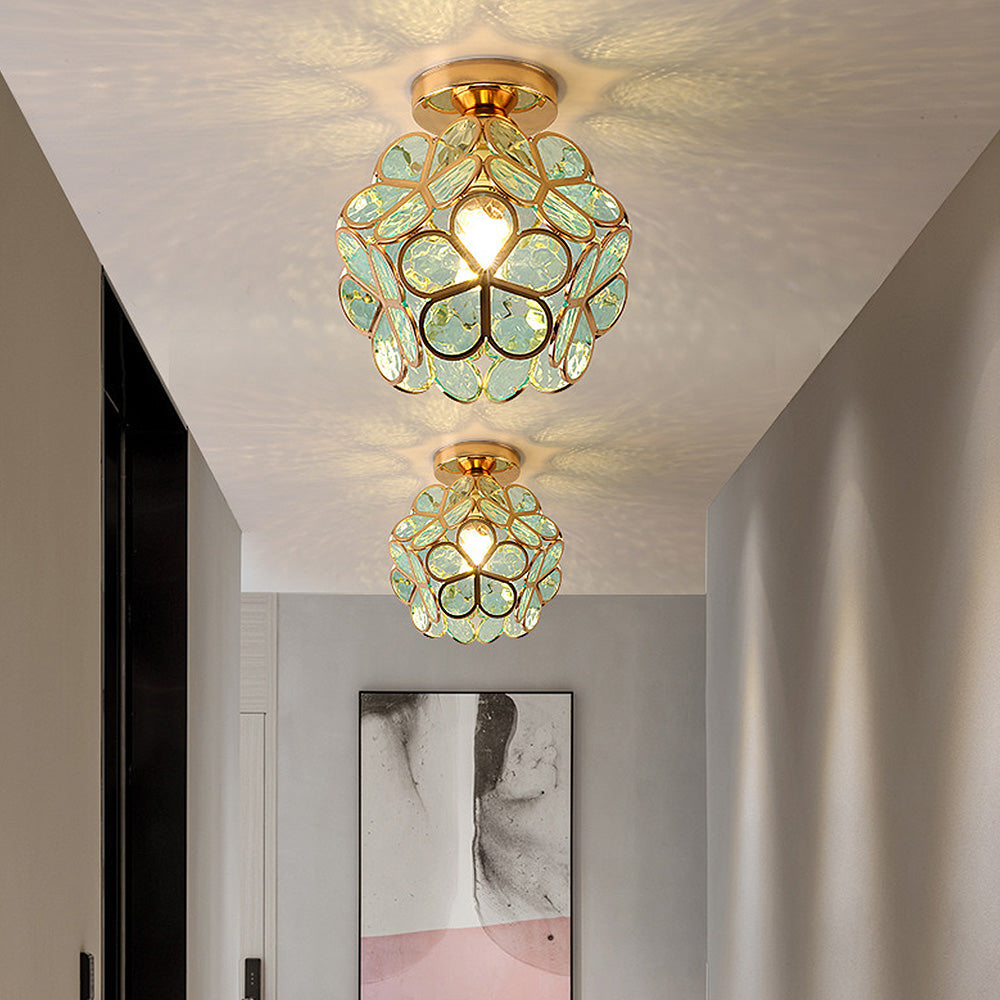 Flowers Style Glass Ceiling Hallway Lighting