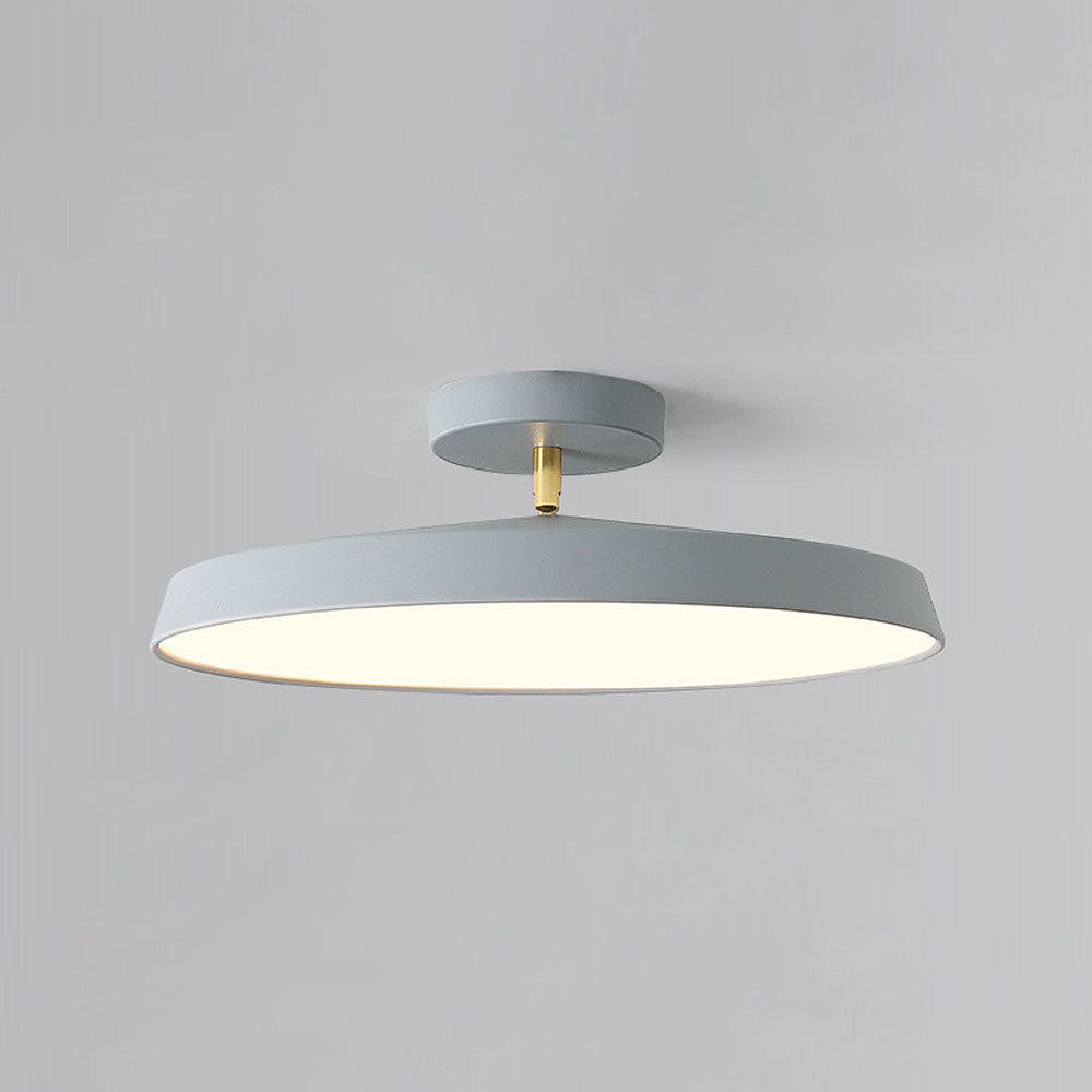 Minimalist White LED Semi-Flush Ceiling Light