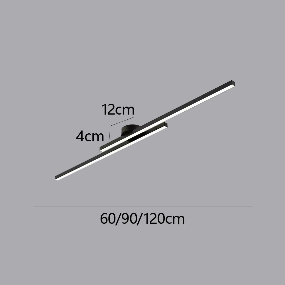Modern Aluminium Long Strip LED Semi Flush Ceiling Light