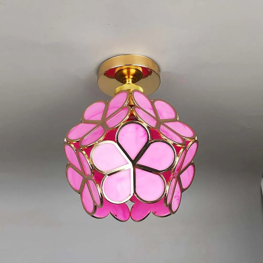 Flowers Style Glass Ceiling Hallway Lighting