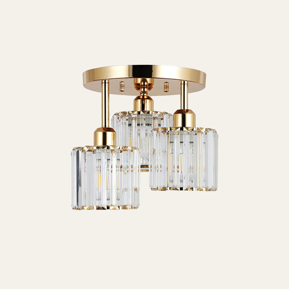 Modern Crystal Semi Flush Mount Bedroom Ceiling Light