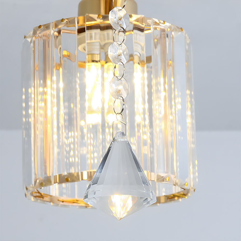 Crystal Luxury Semi Flush Ceiling Light