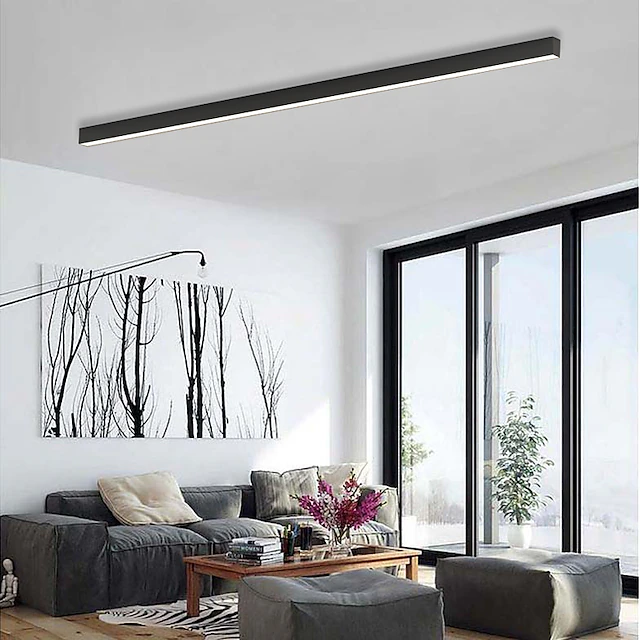 Contemporary Minimalist Long Strip LED Ceiling Lamp