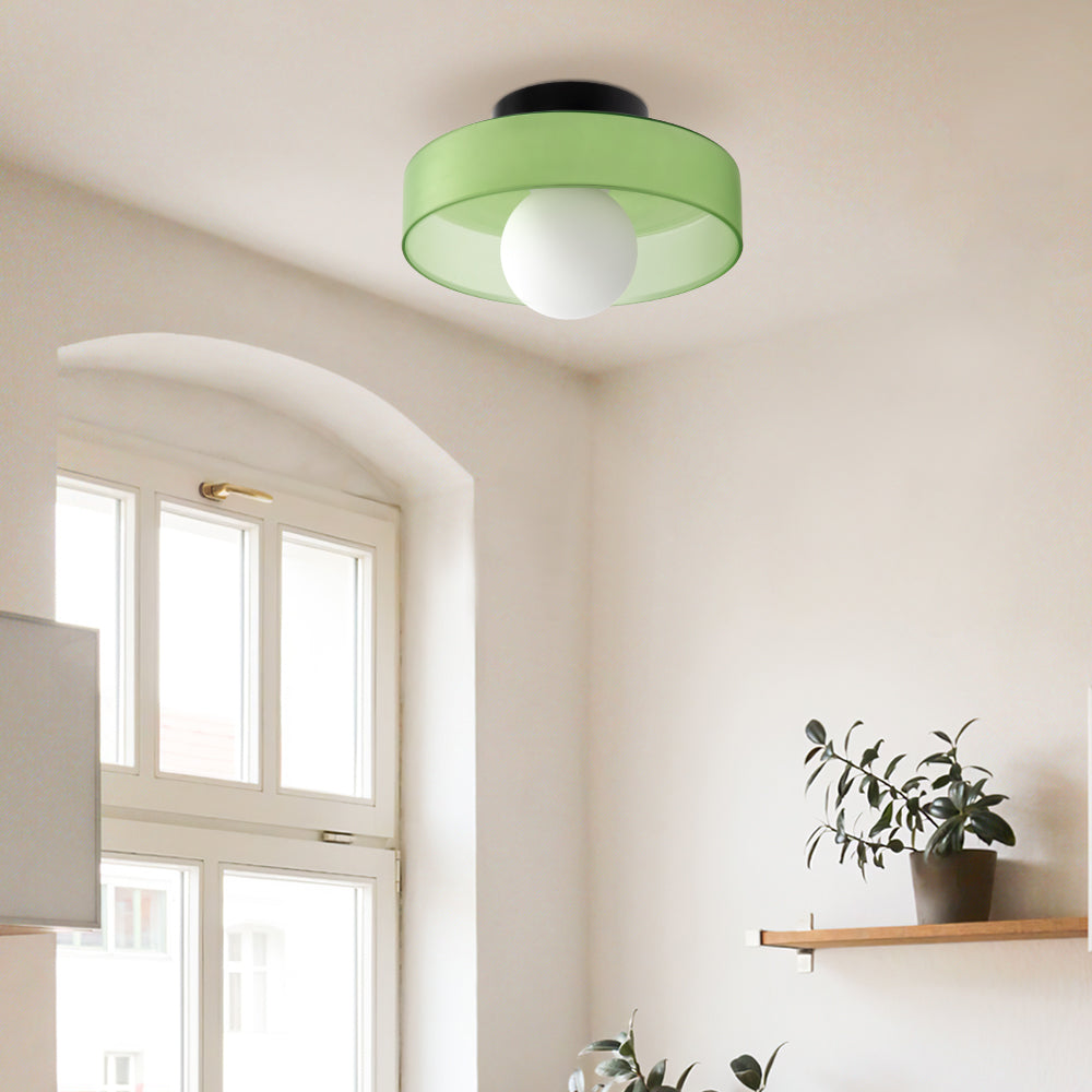 Modern Round Glass Flush Mount Ceiling Light