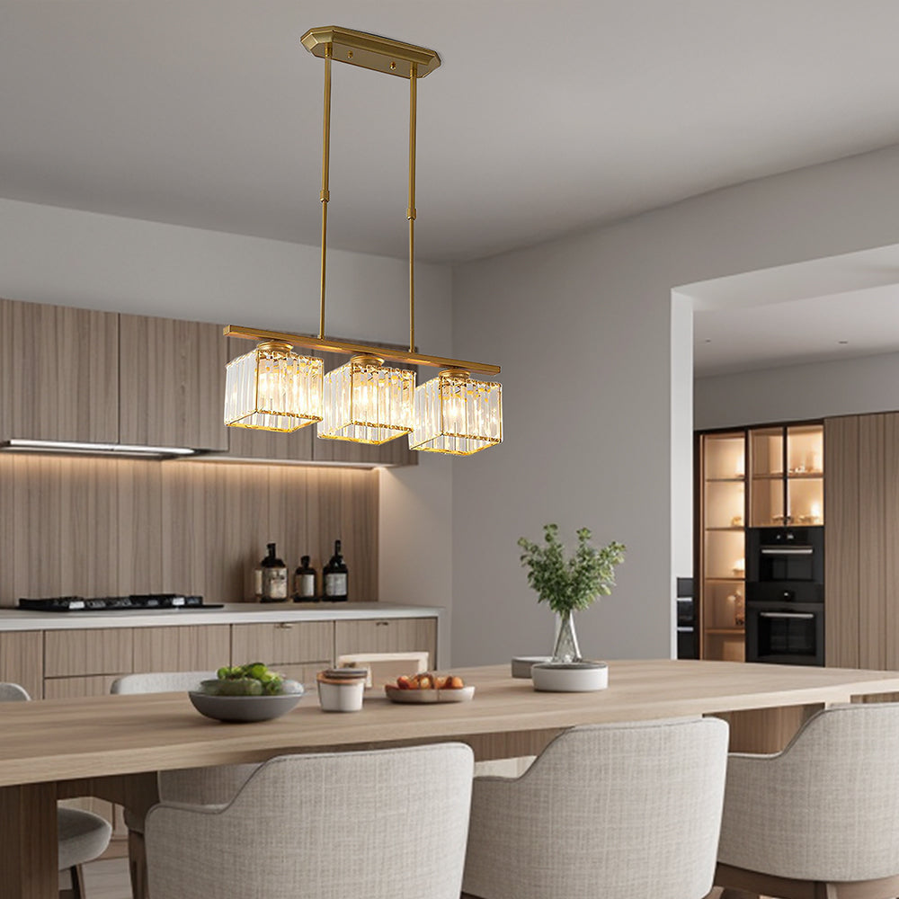 Nordic Multi Head Glass Island Chandelier