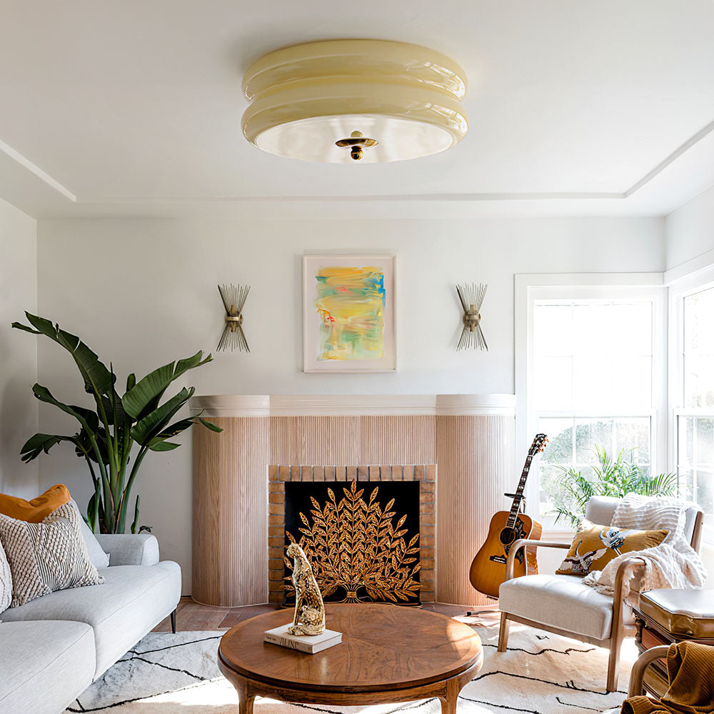 Art Deco Cream Cake Ceiling Light