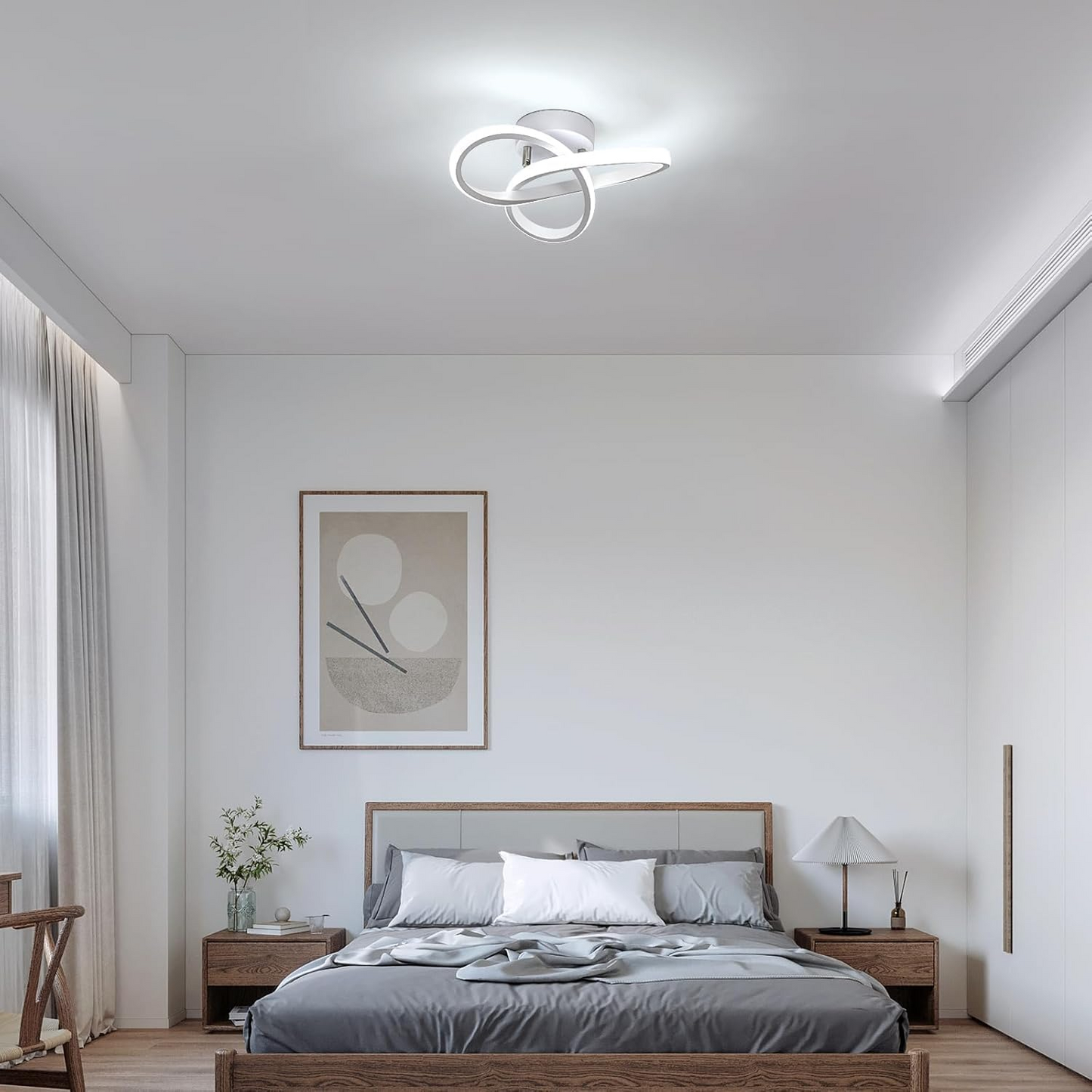 Modern White Metal LED Ceiling Light
