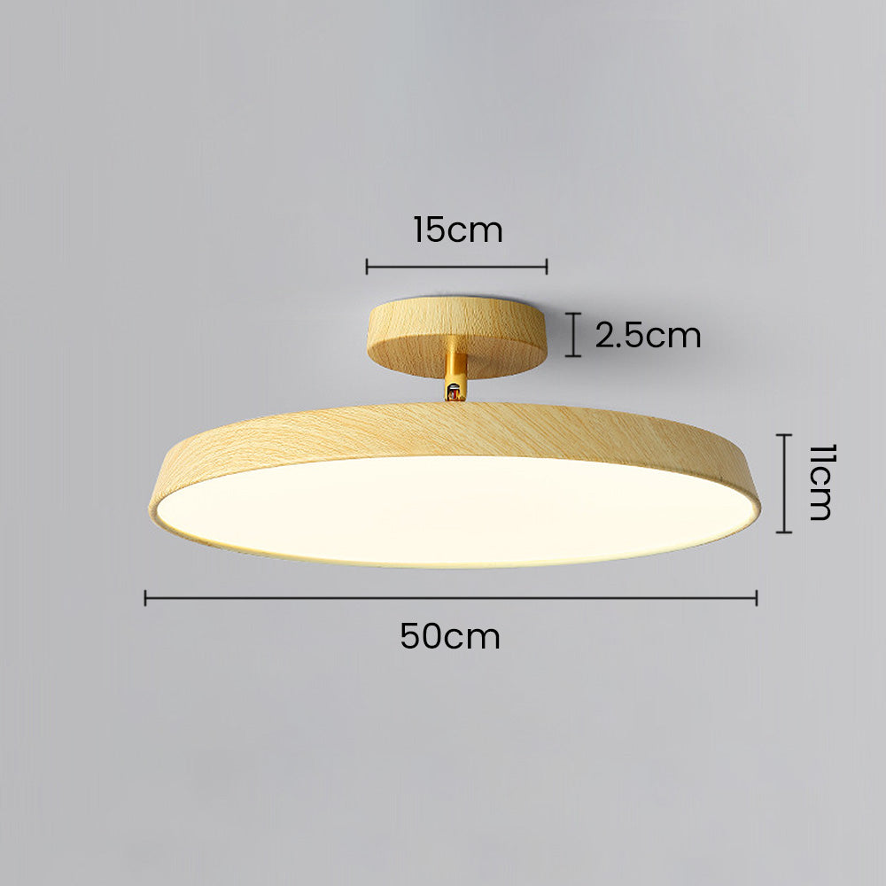 Minimalist White LED Semi-Flush Ceiling Light