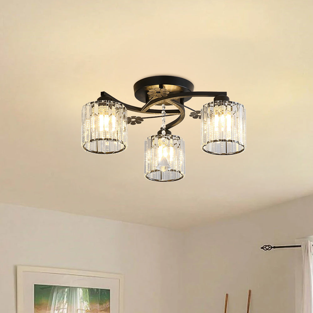 Crystal Luxury Semi Flush Ceiling Light