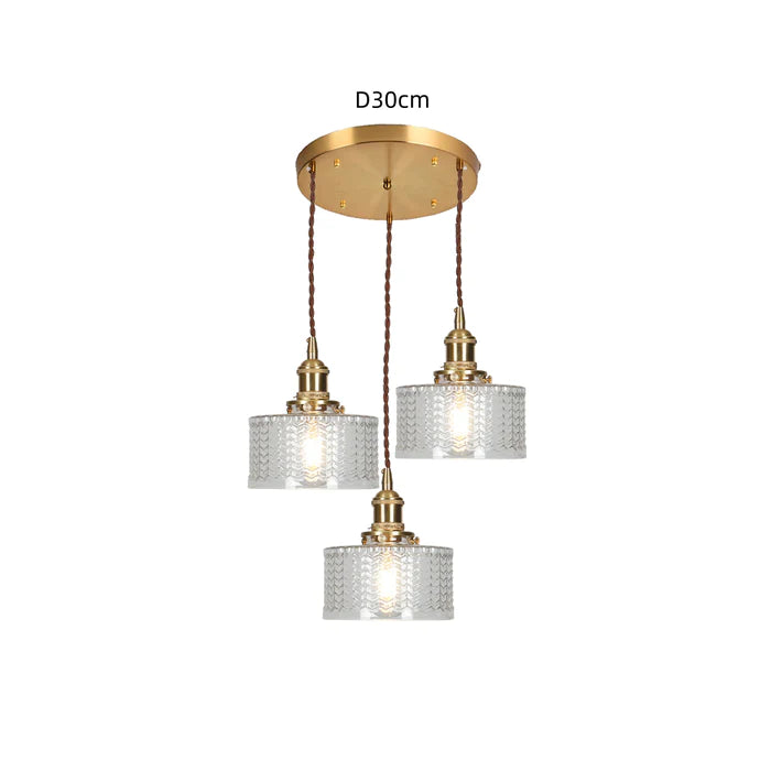 Vintage Cylinder Glass Pendant Light