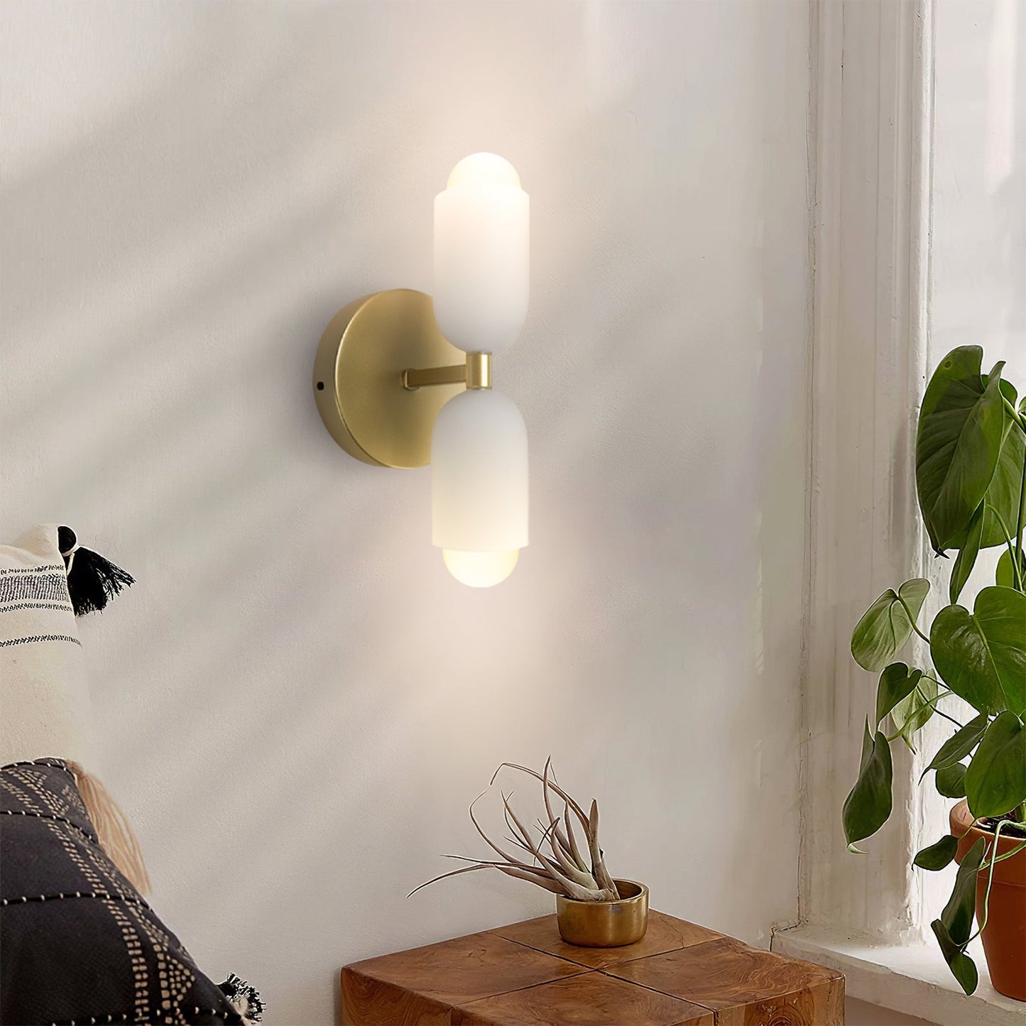 Modern Cream Double Head Wall Sconce