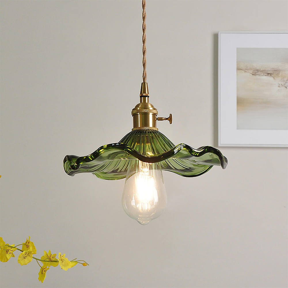 Stylish Hibiscus Flower Glass Pendant Light