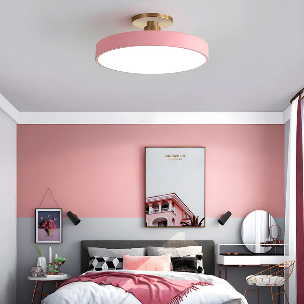 Minimalist Circular LED Semi Flush Ceiling Light