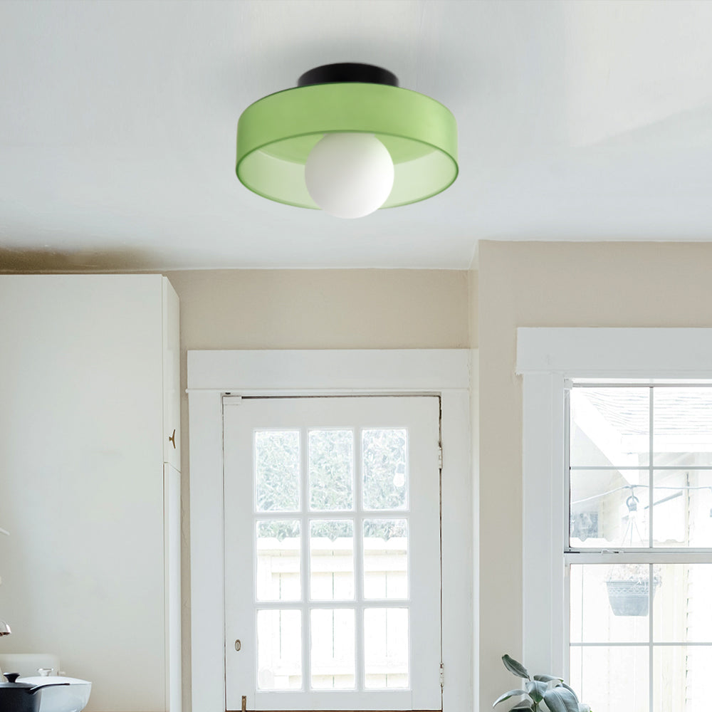 Modern Round Glass Flush Mount Ceiling Light