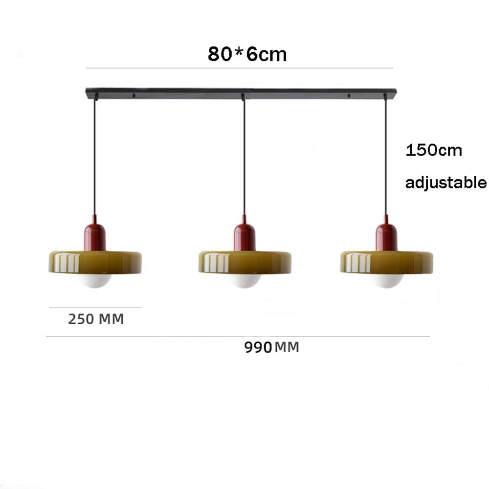 3 Heads Modern Art Decor Glass Pendant Light