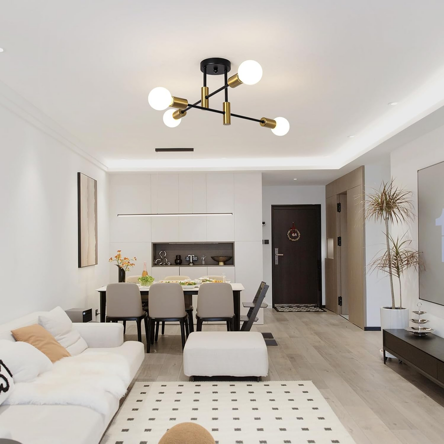 Modern Nordic Black Metal Ceiling Light
