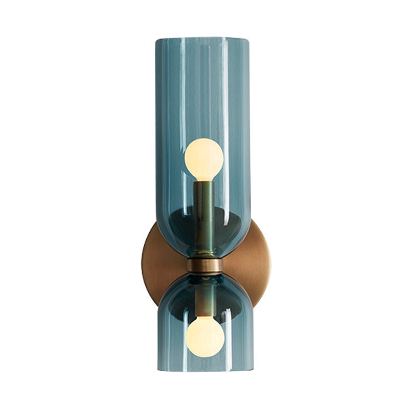 Glass Double Head Bedroom Wall Lamp LED Sconce