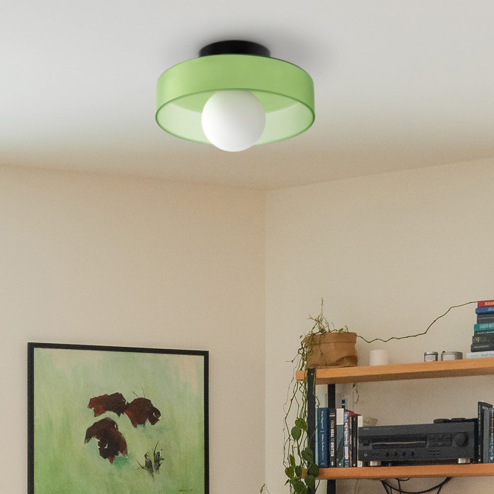 Modern Round Glass Flush Mount Kitchen Ceiling Light