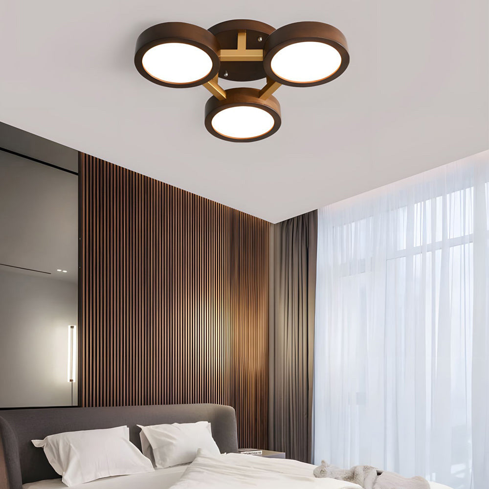 Iron Wood Modern LED Bedroom Ceiling Light