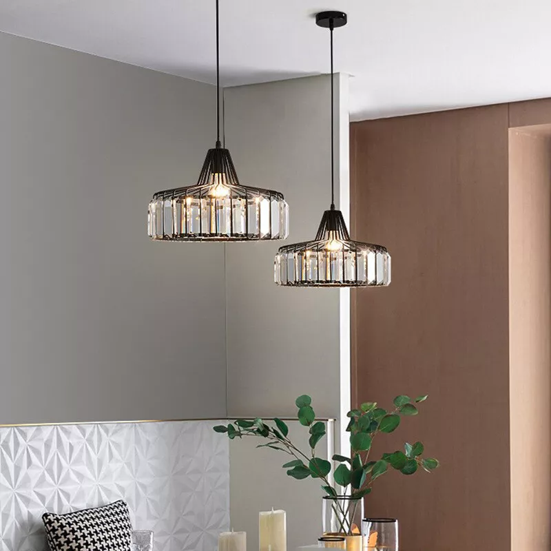 Black Modern Crystal Hanging Pendant Light