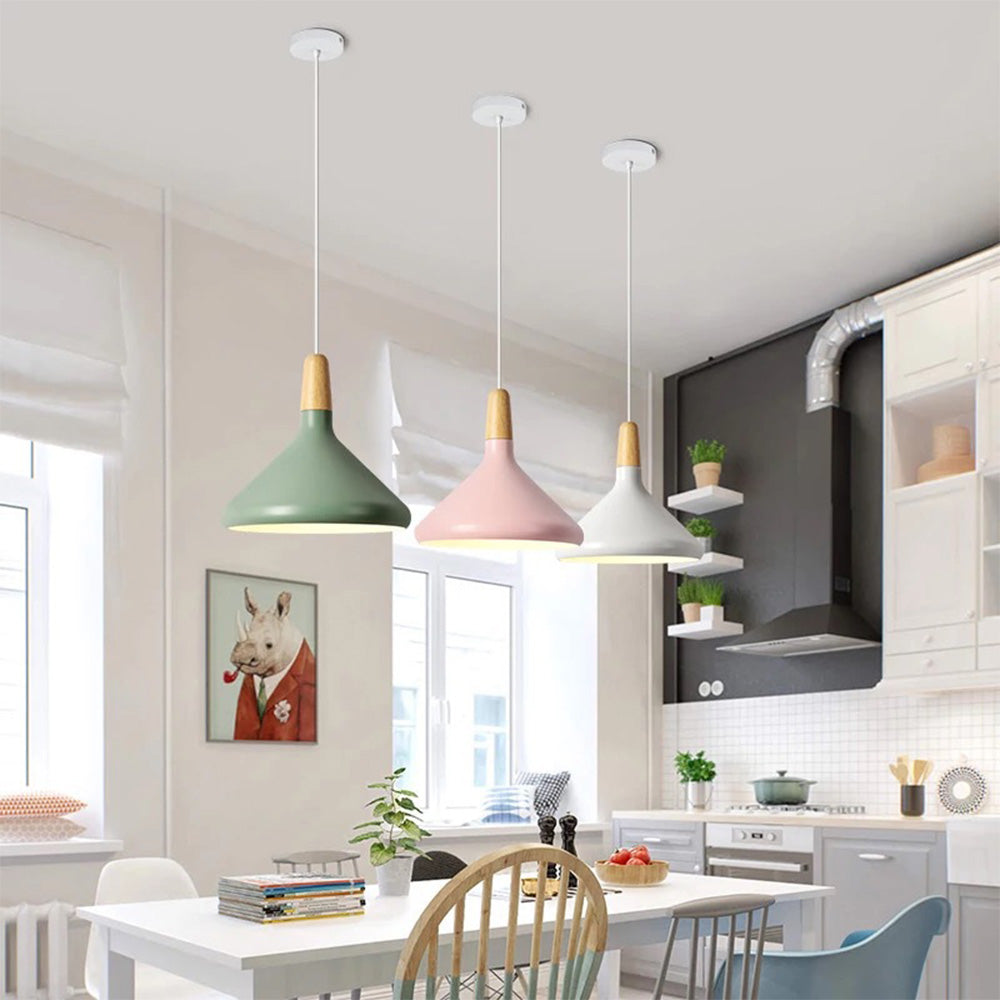 Nordic Macaron Wooden Creative Pendant Lamp