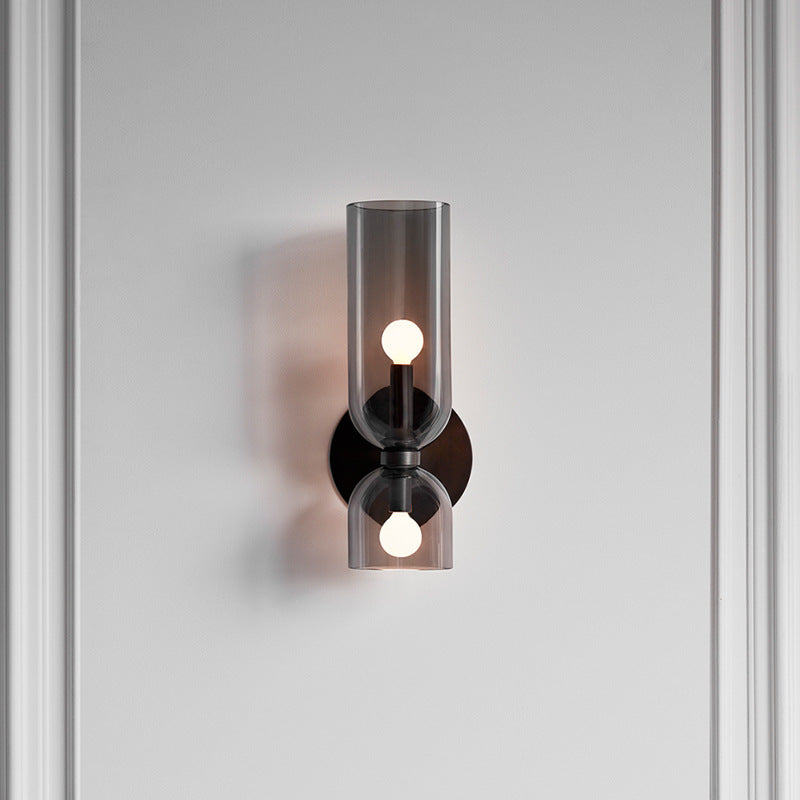 Glass Double Head Bedroom Wall Lamp LED Sconce